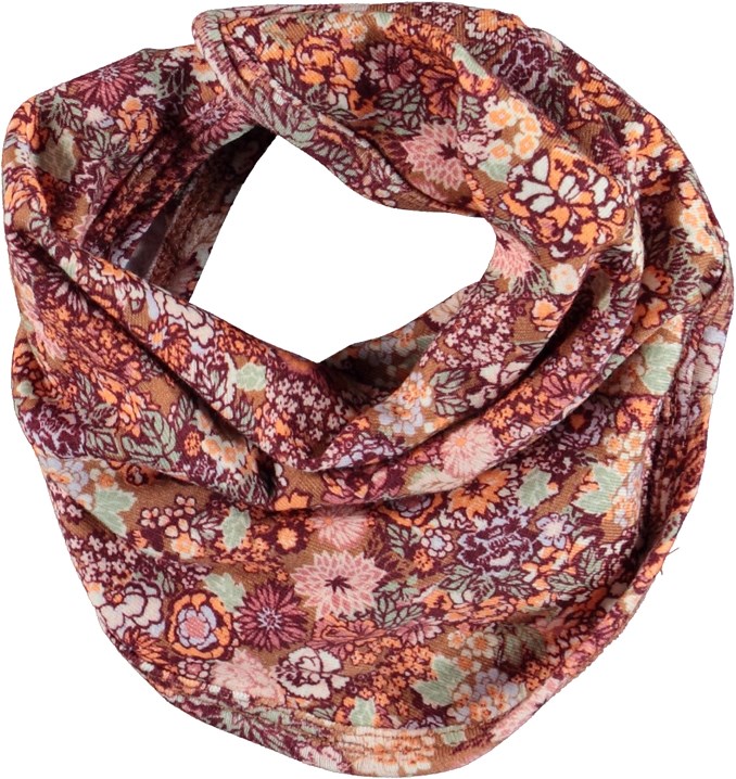 Noe Hat and Bib Set - Bloom - Økologisk rød blomstret hue og hagesmæk