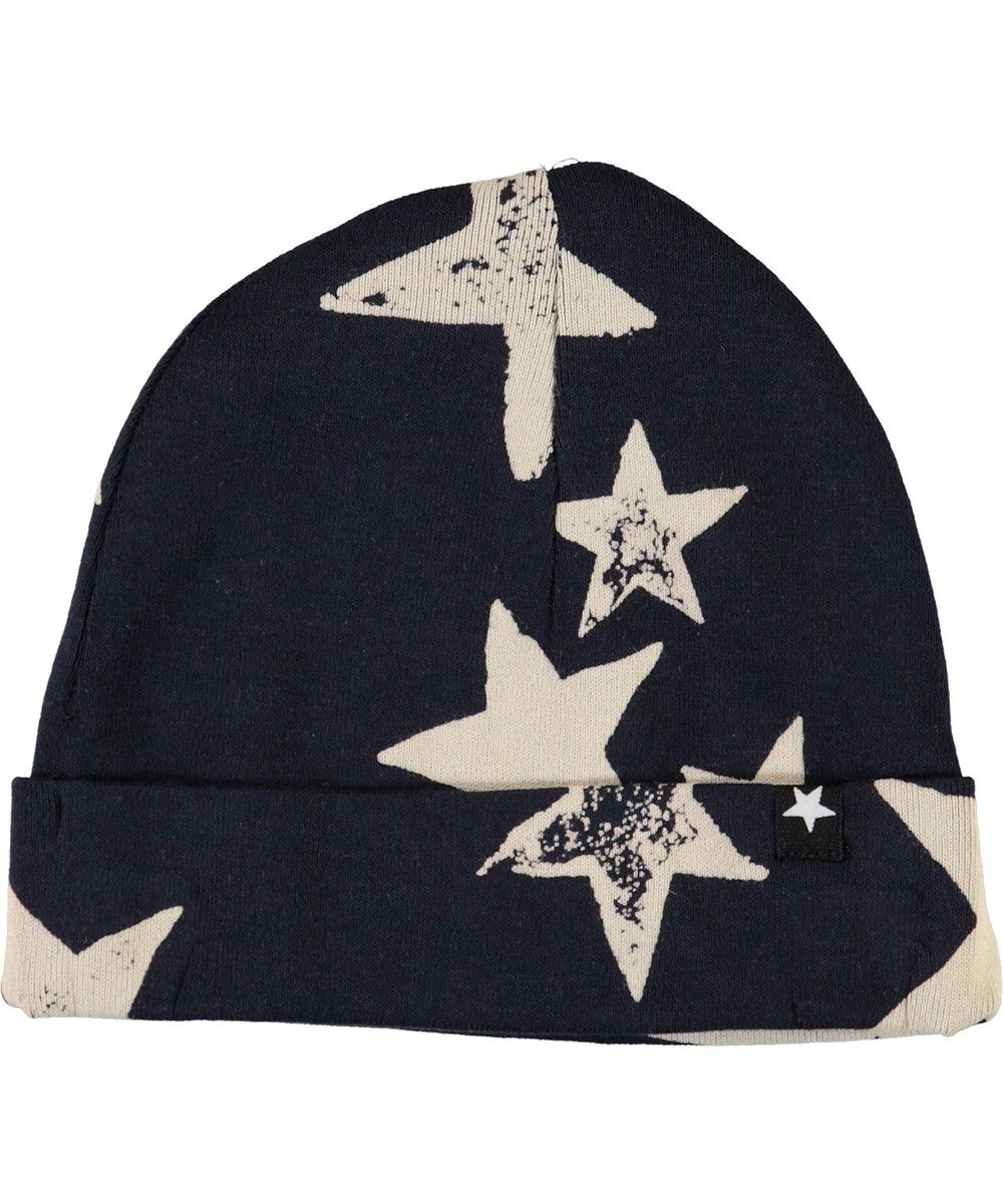 Noe - White Navy Star - Mørkeblå stjerne babyhue