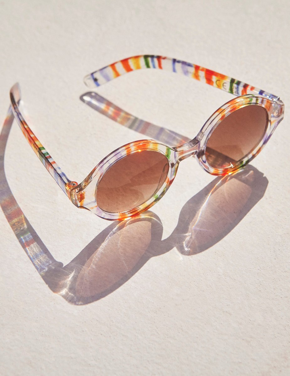 Shelby - Watercolours - Gennemsigtige multifarvede runde solbriller