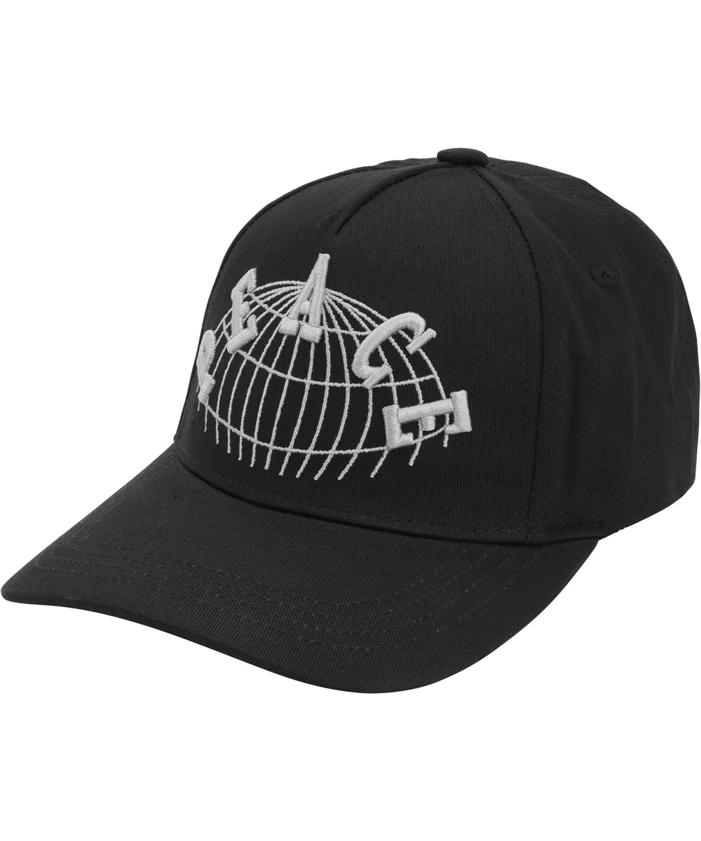 Skill - Black - Klassisk baseballkasket i sort med hvidt peace broderi