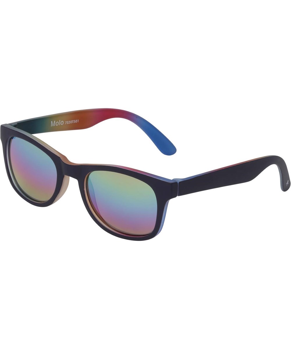 Star - Classic Navy - Sorte solbriller med regnbuefarvet glas