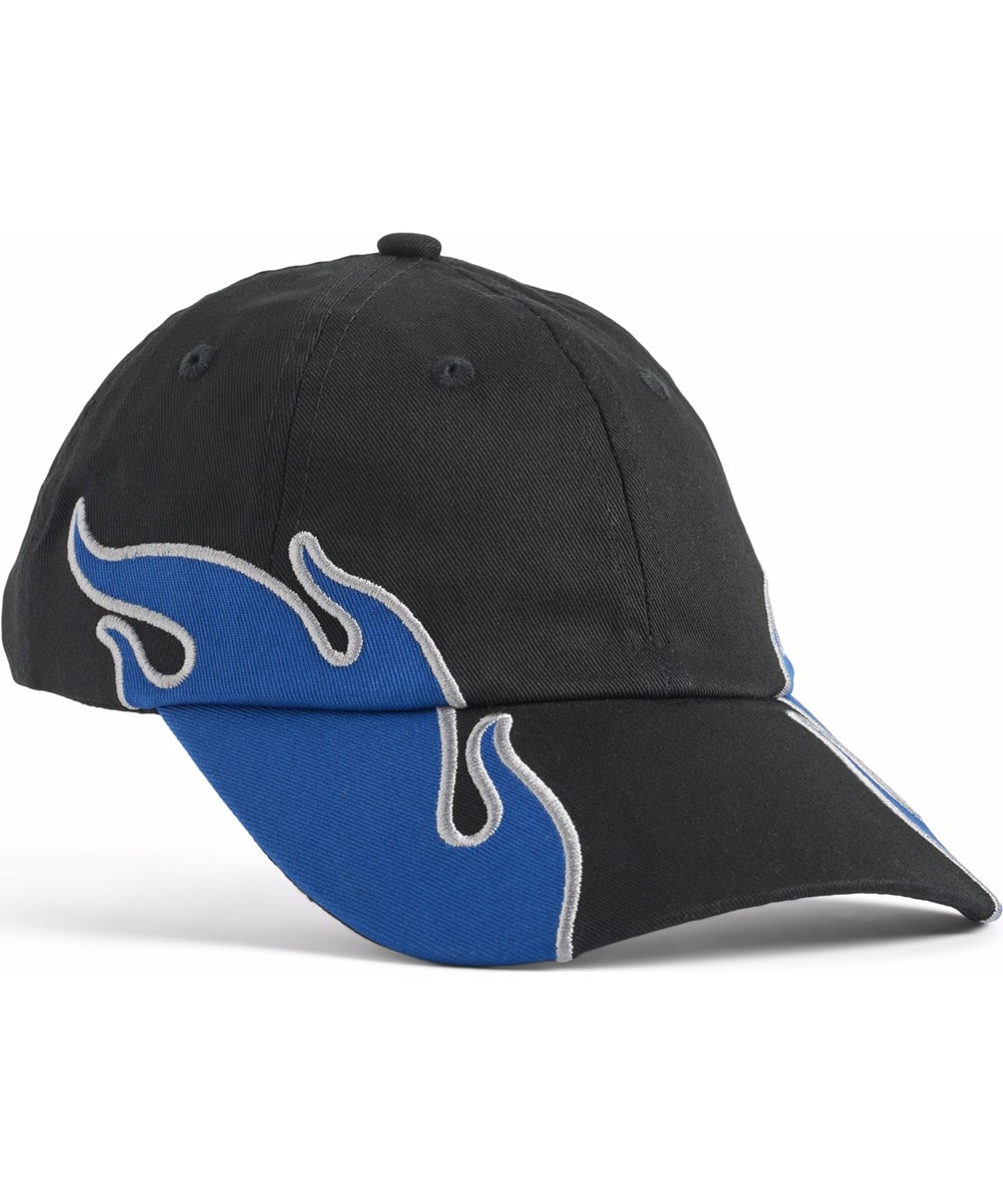 Steel - Blue Flame - Sort kasket i bomuldsblanding til børn. 