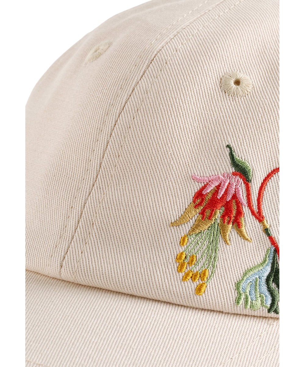 Steel - Pearled Ivory - Cremefarvet kasket med blomsterbroderi til børn