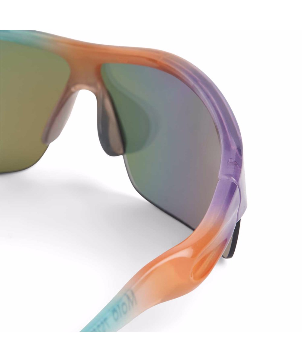 Surf - Faded Colours - Sporty børne solbrille i blå, lilla og orange farver, farvede spejlglas glas, satineret overflade og 100% UV-beskyttelse