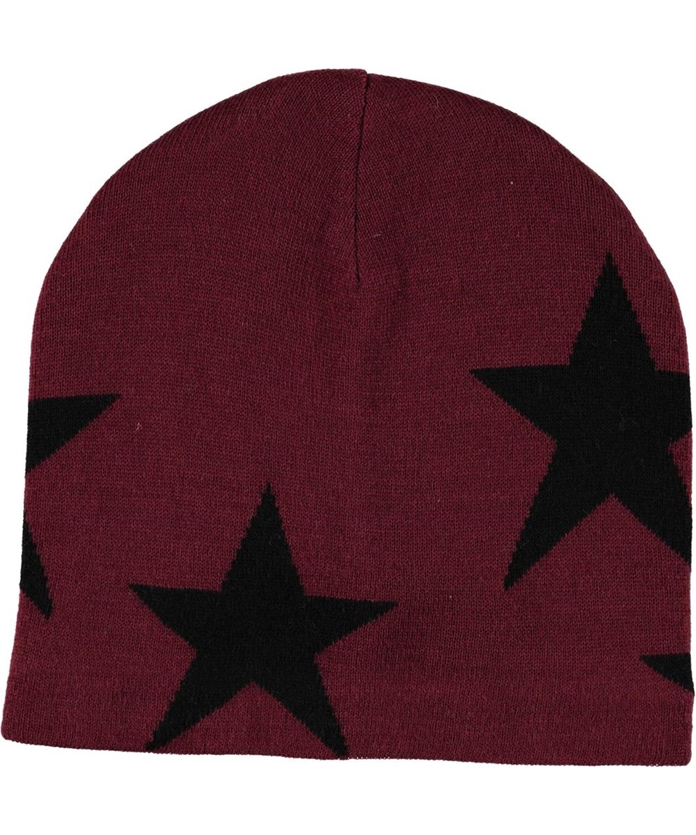 Colder - Maroon - Bordeaux strikhue med stjerner