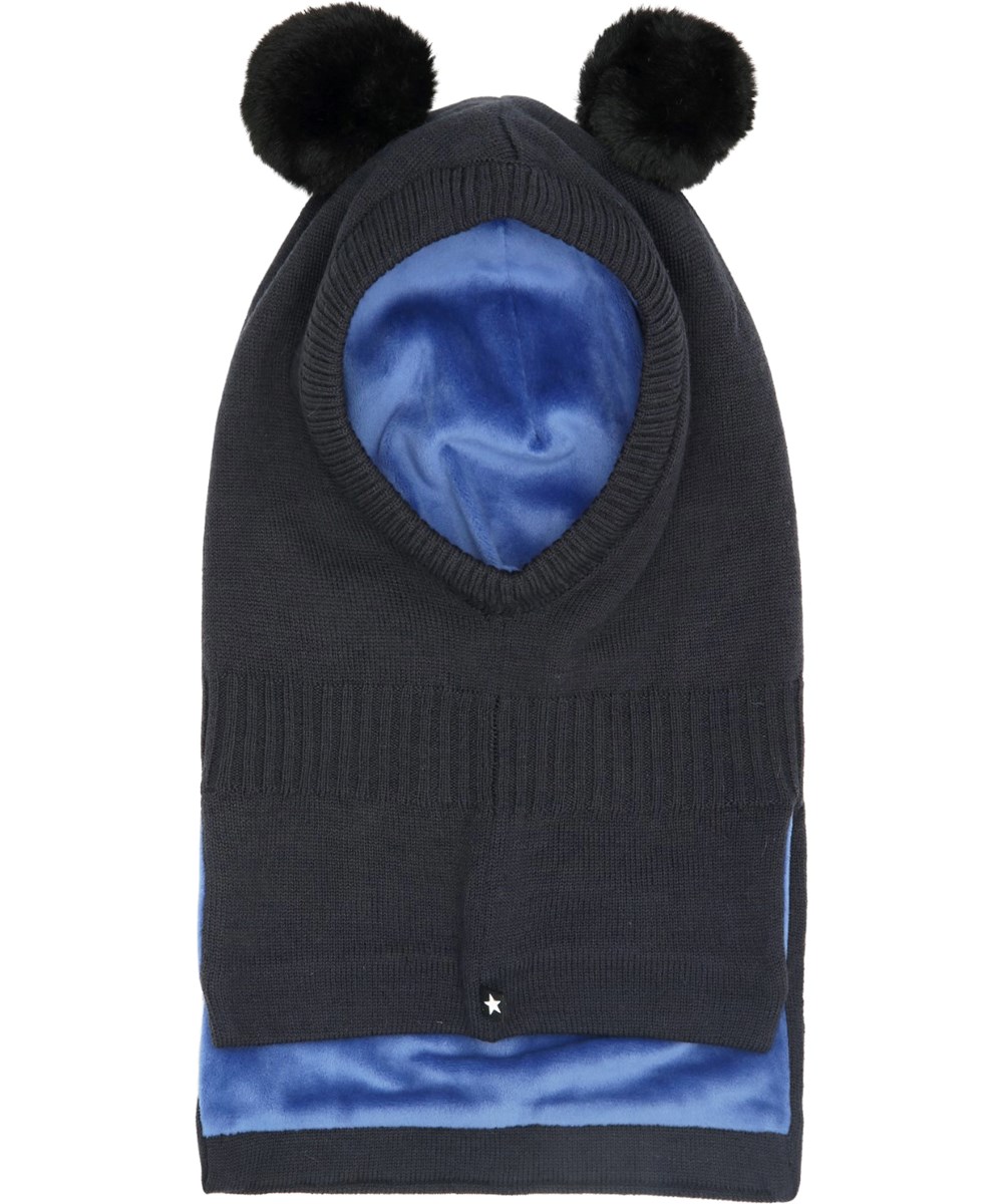 Kado - Dark Night - Mørkeblå elefanthue med faux fur pompon