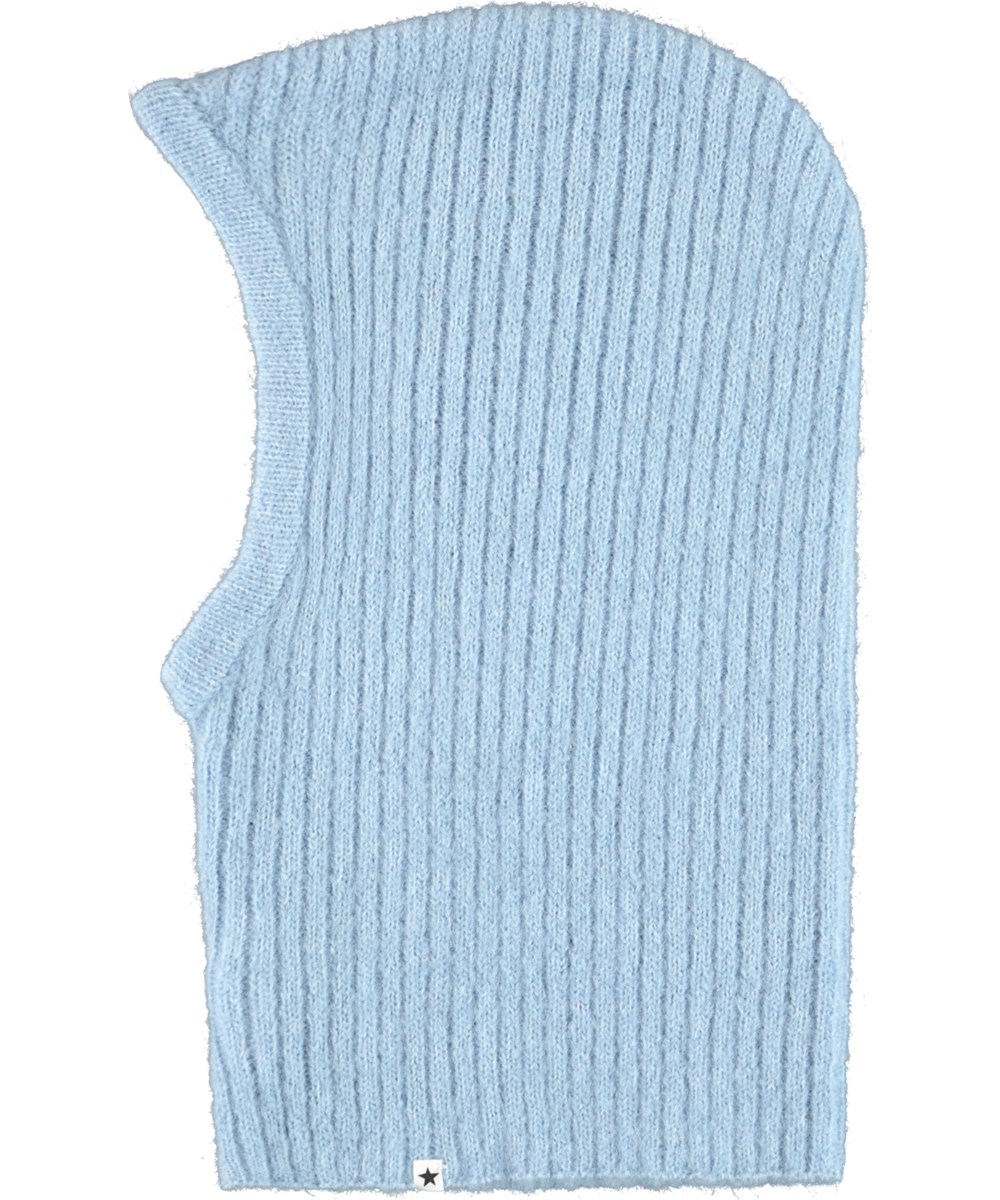 Kassandra - Misty Mint - Blå balaclava strik hue