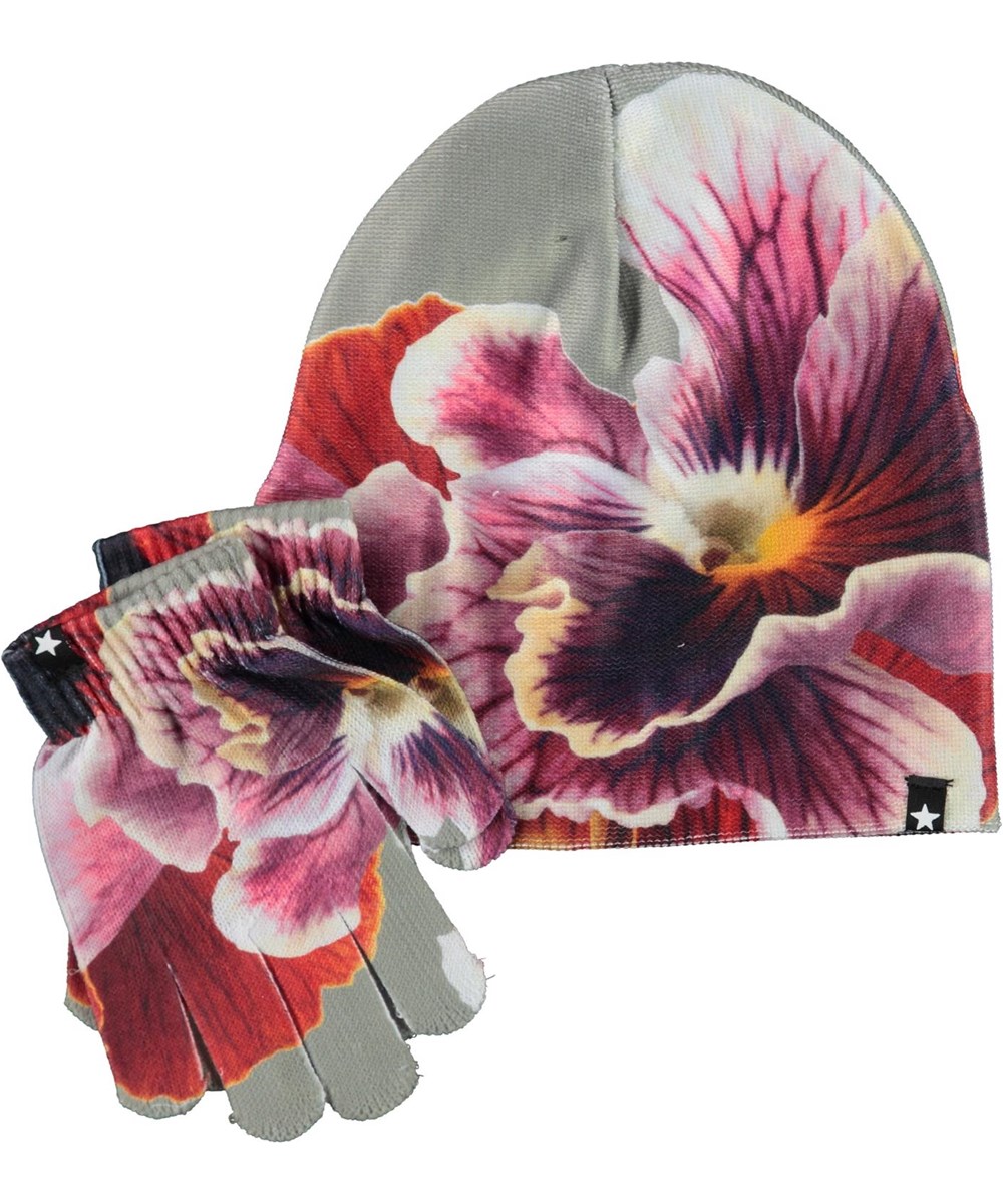 Kaya - Floral Zoom - Hue og handsker med blomster print