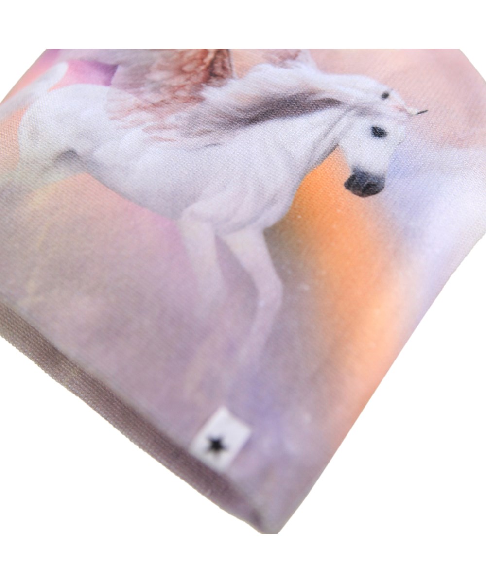 Kaya - Utopia World - Multifarvet sæt med hue og fingerhandsker med enhjørning og regnbue til børn. 