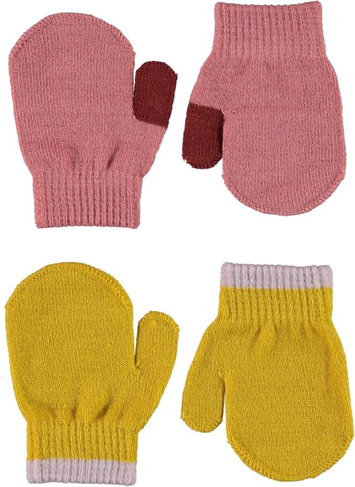 Kenny - Maple - 2 par baby luffer i gul og rosa