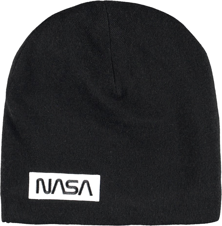 Kenzie - Black - Sort hue i uldmix med Nasa logo på fronten
