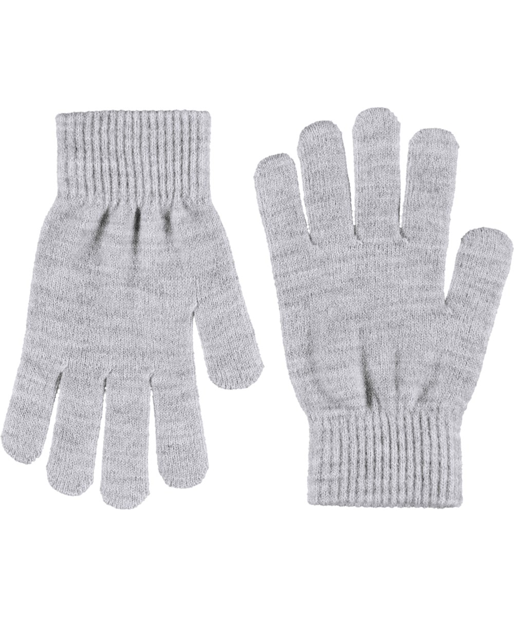 Kiddy - Grey Melange - 2-pak strikhandsker til børn i sort og grå.