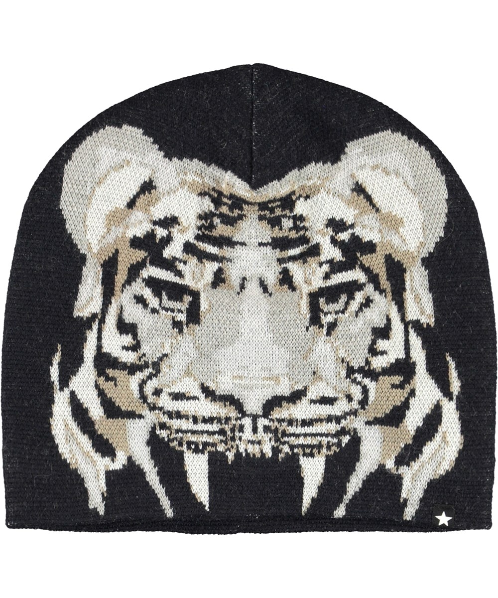 Kleo - Galaxy Blue - Mørkeblå hue og halsrør med tiger motiv