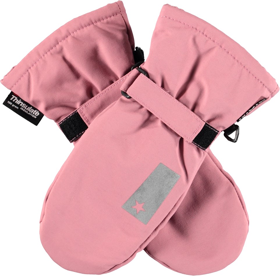 Mitzy - Velvet Rose - Recycled rosa vandtætte handsker refleks