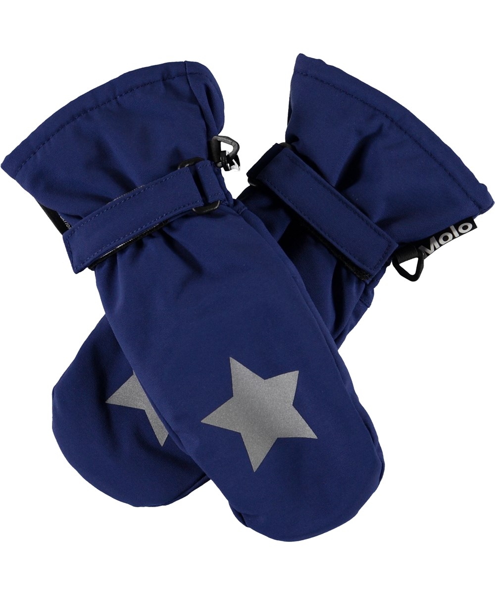 Mitzy - Ink Blue - Blå luffer med stjernerefleks