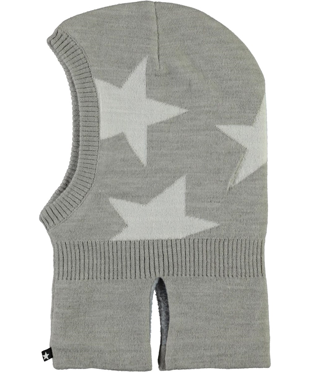 Snow - Warm Grey Melange - Grå elefanthue med stjerner