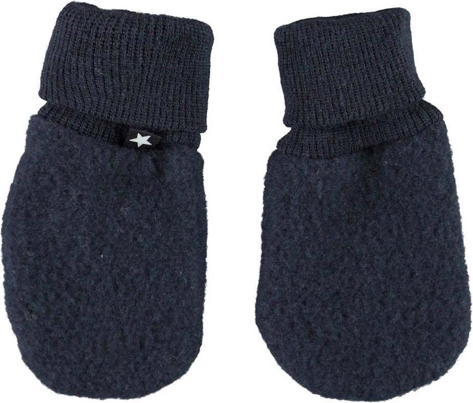 Ufo - Dark Navy - Blå babyluffer i uld