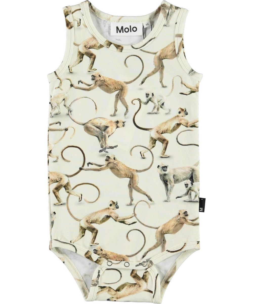 Fabulous - Hold On - White organic bodysuit monkey 