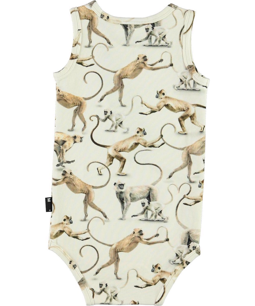 Fabulous - Hold On - White organic bodysuit monkey 