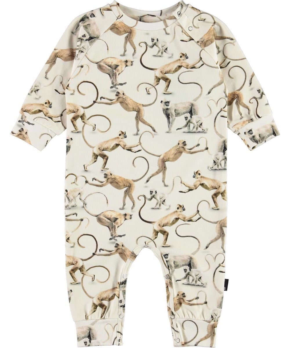 Fairfax - Hold On - Organic baby bodysuit monkeys