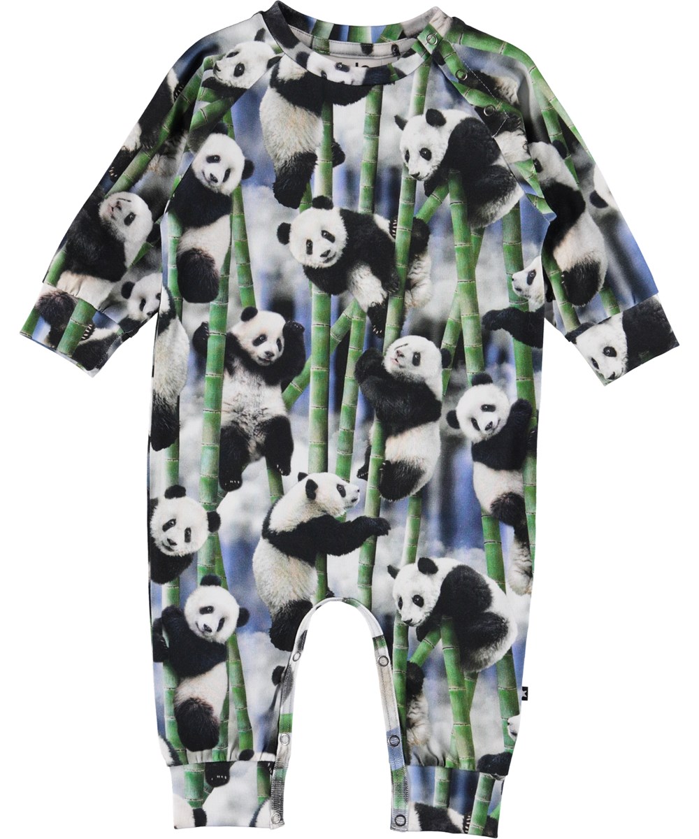 Fairfax - Panda - Organic baby bodysuit with pandas 