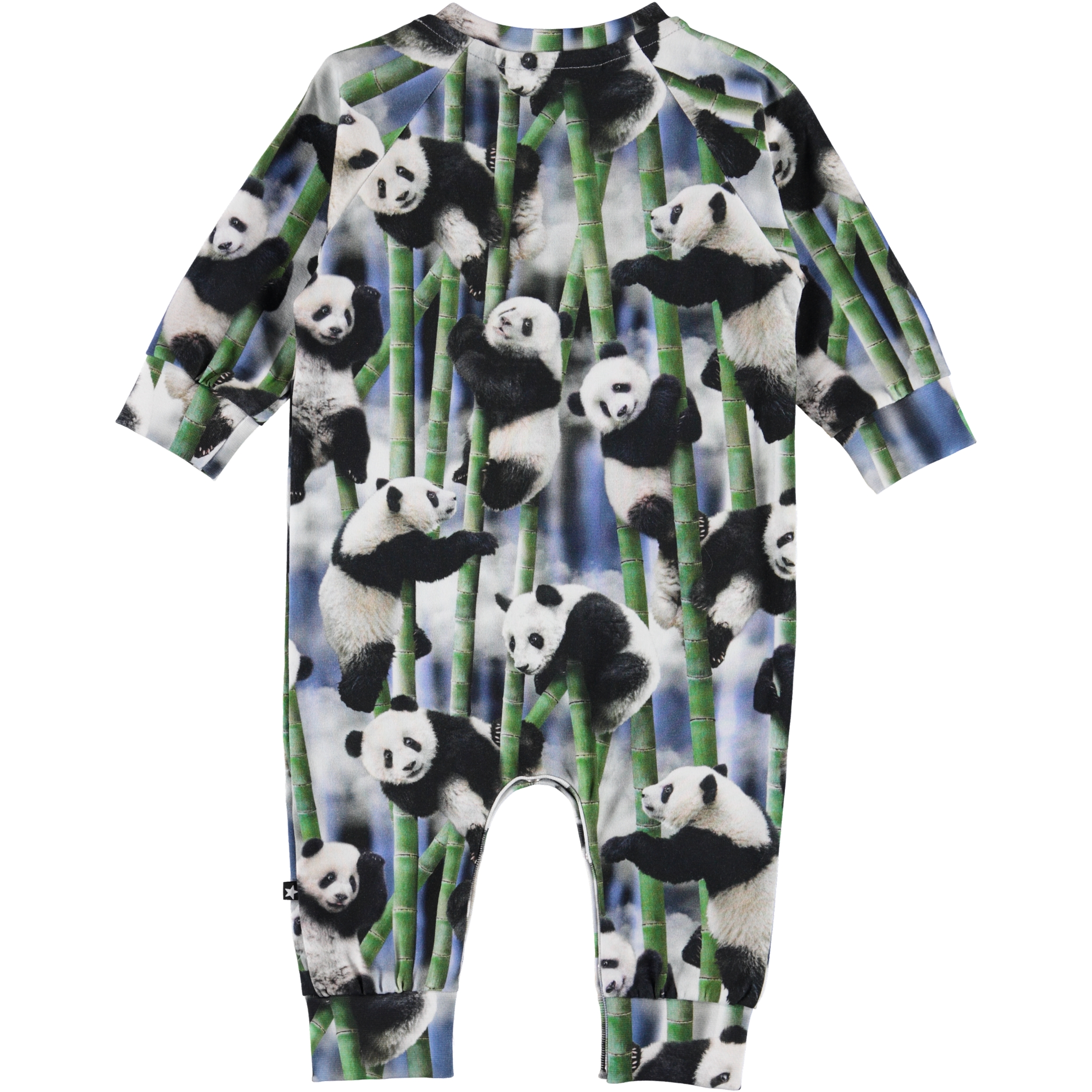 Fairfax Panda Organic baby bodysuit with pandas Molo