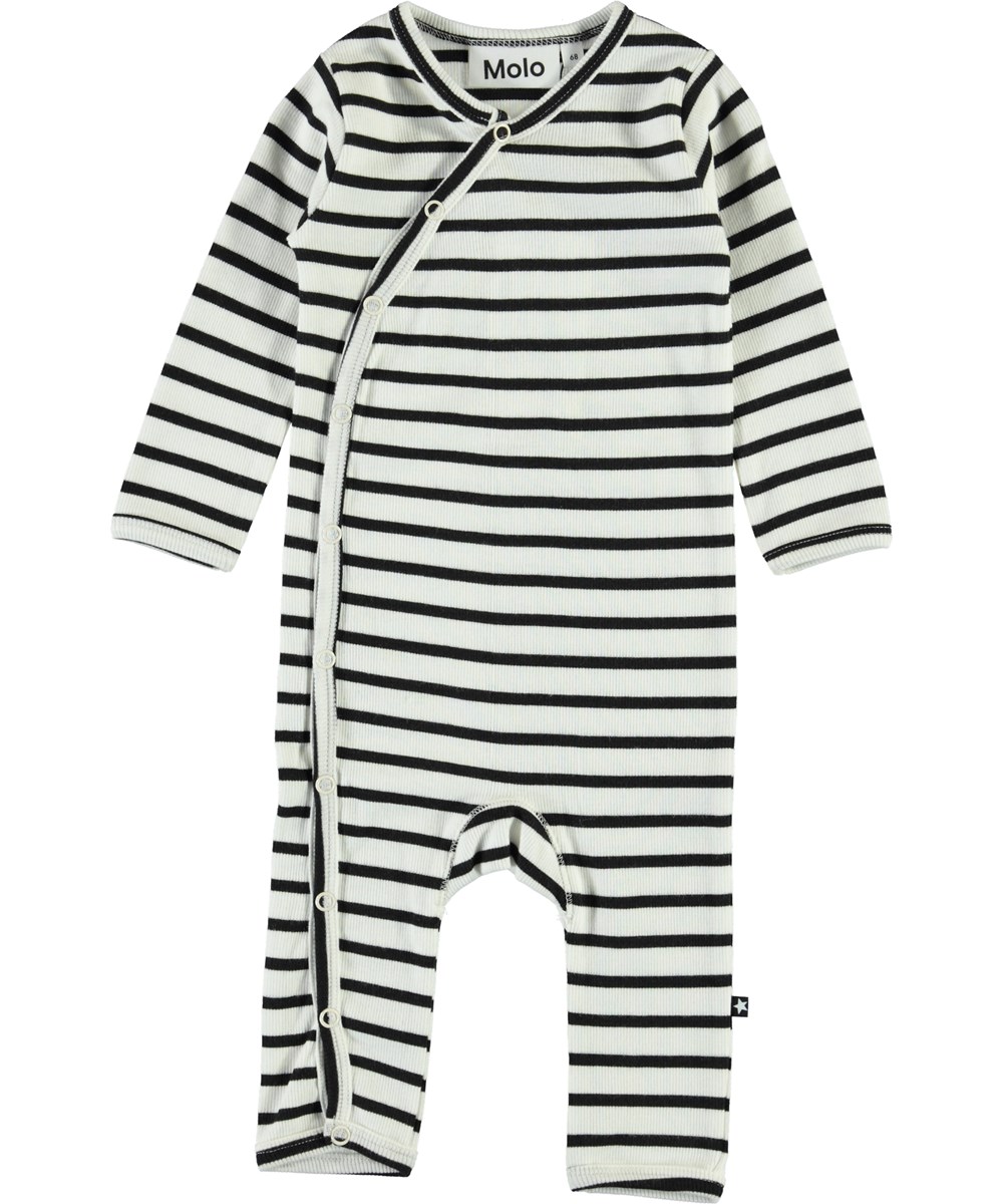 Fellow - Black Stripe - Breton striped baby bodysuit