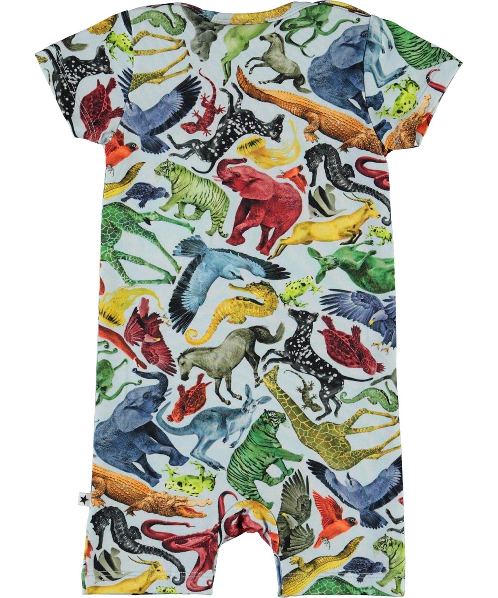 Felton - Colourful Animals - Organic baby bodysuit with animal print