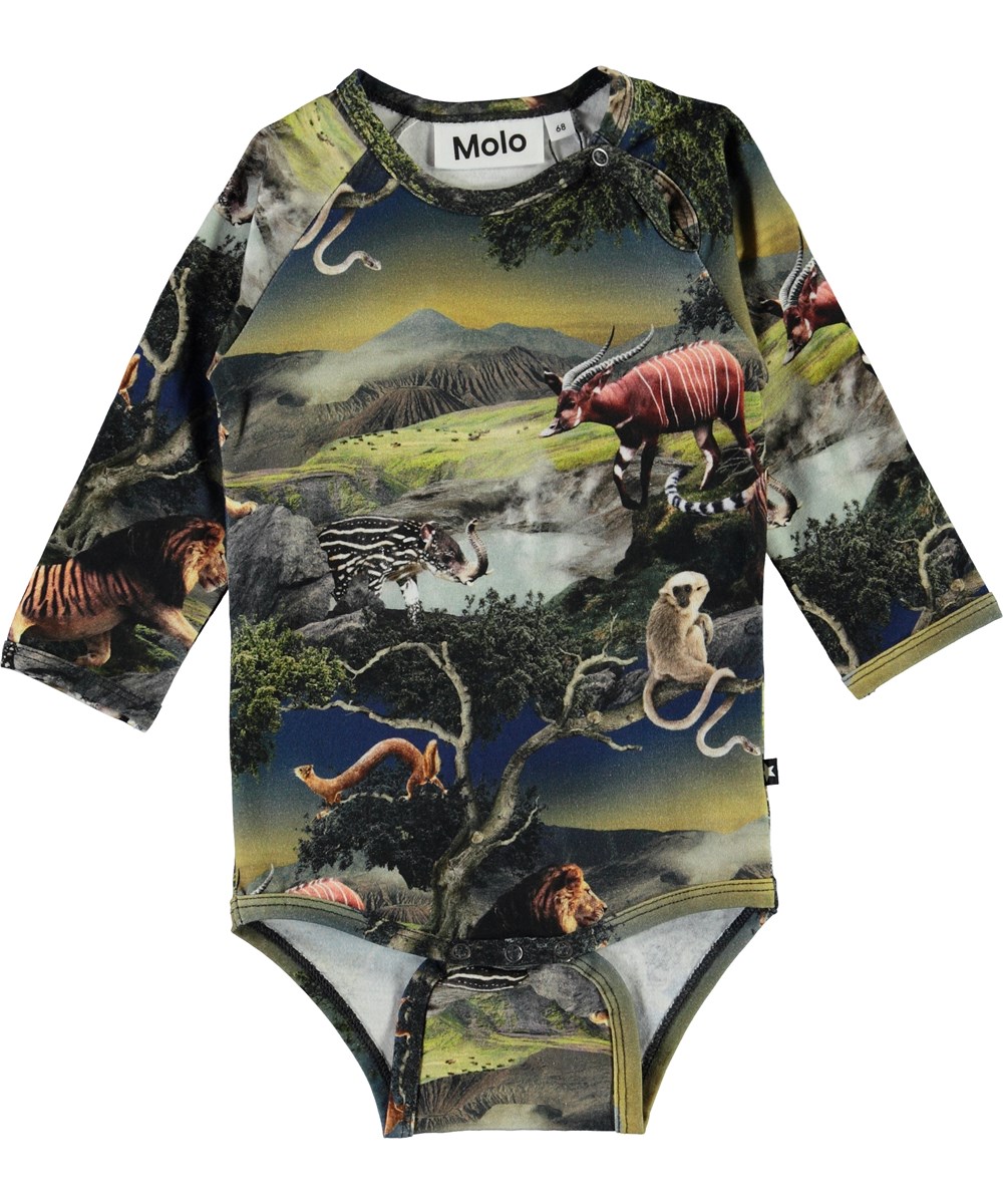 Field - Future Animals - Organic baby bodysuit with animals