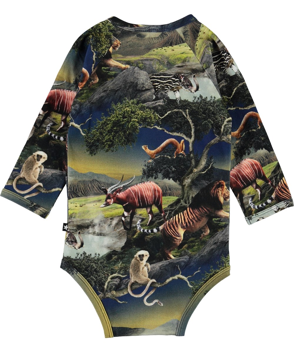 Field - Future Animals - Organic baby bodysuit with animals