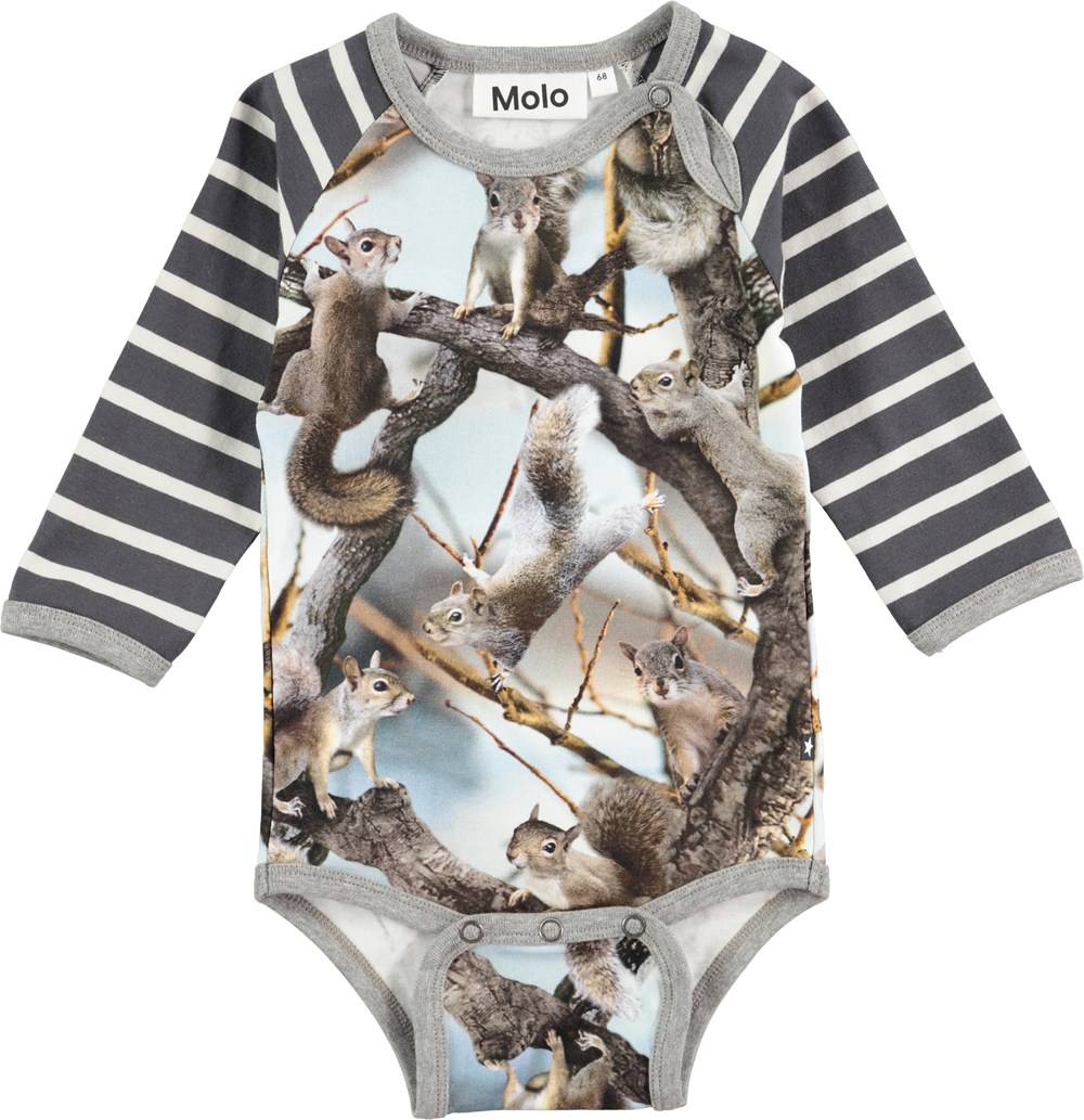 Floyd Squirrels Long Sleeve Body Stocking With Squirrel Print Molo
