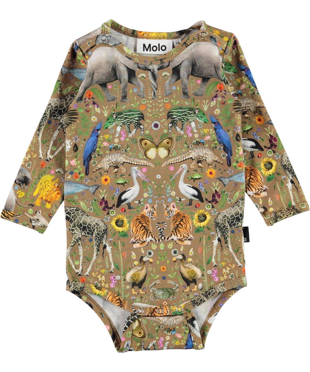 Foss - Faunatastically - Blue organic bodysuit tiger cubs