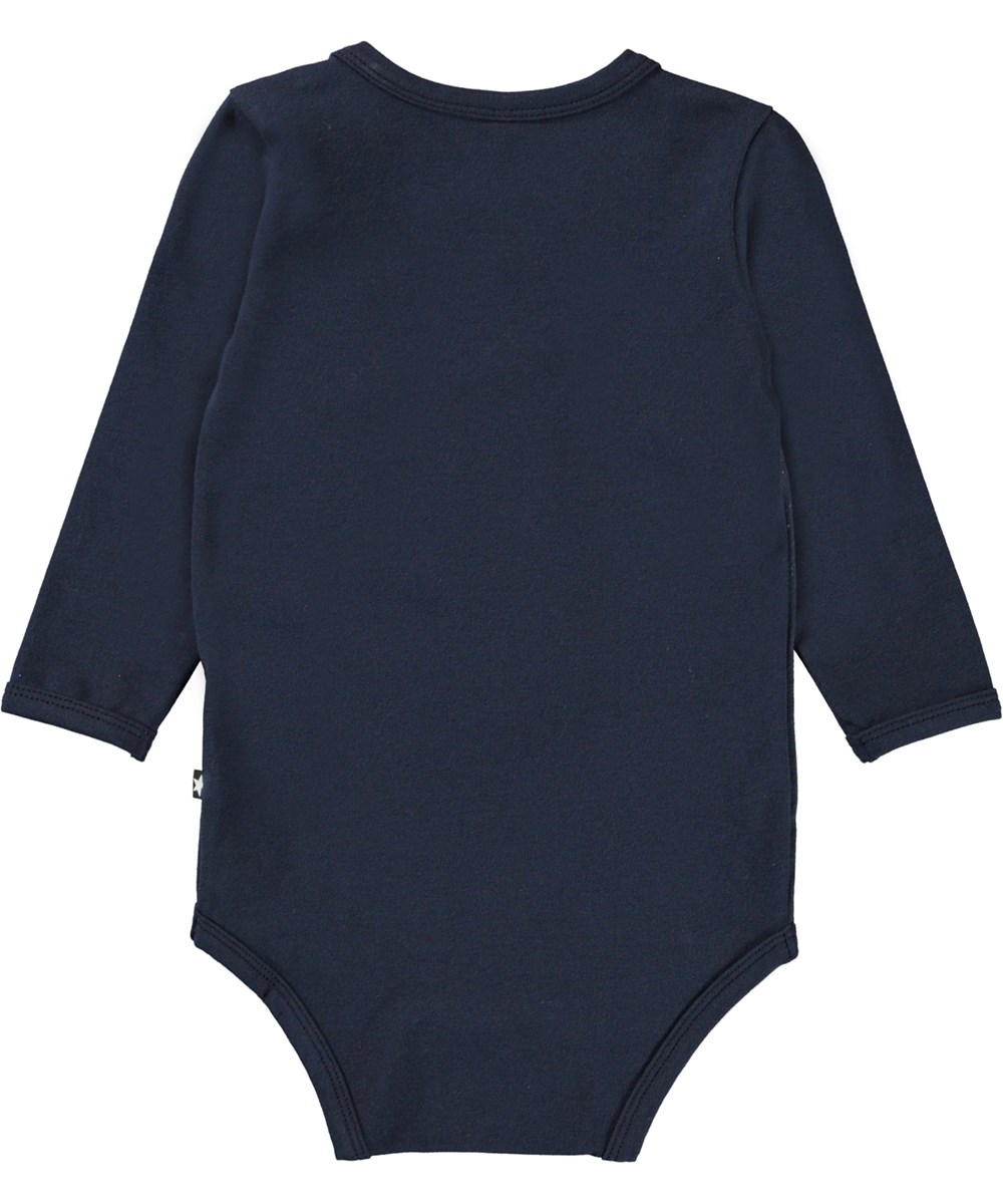 Foss - Kawaii Cosmos - Dark blue baby bodysuit with a print of animals in space