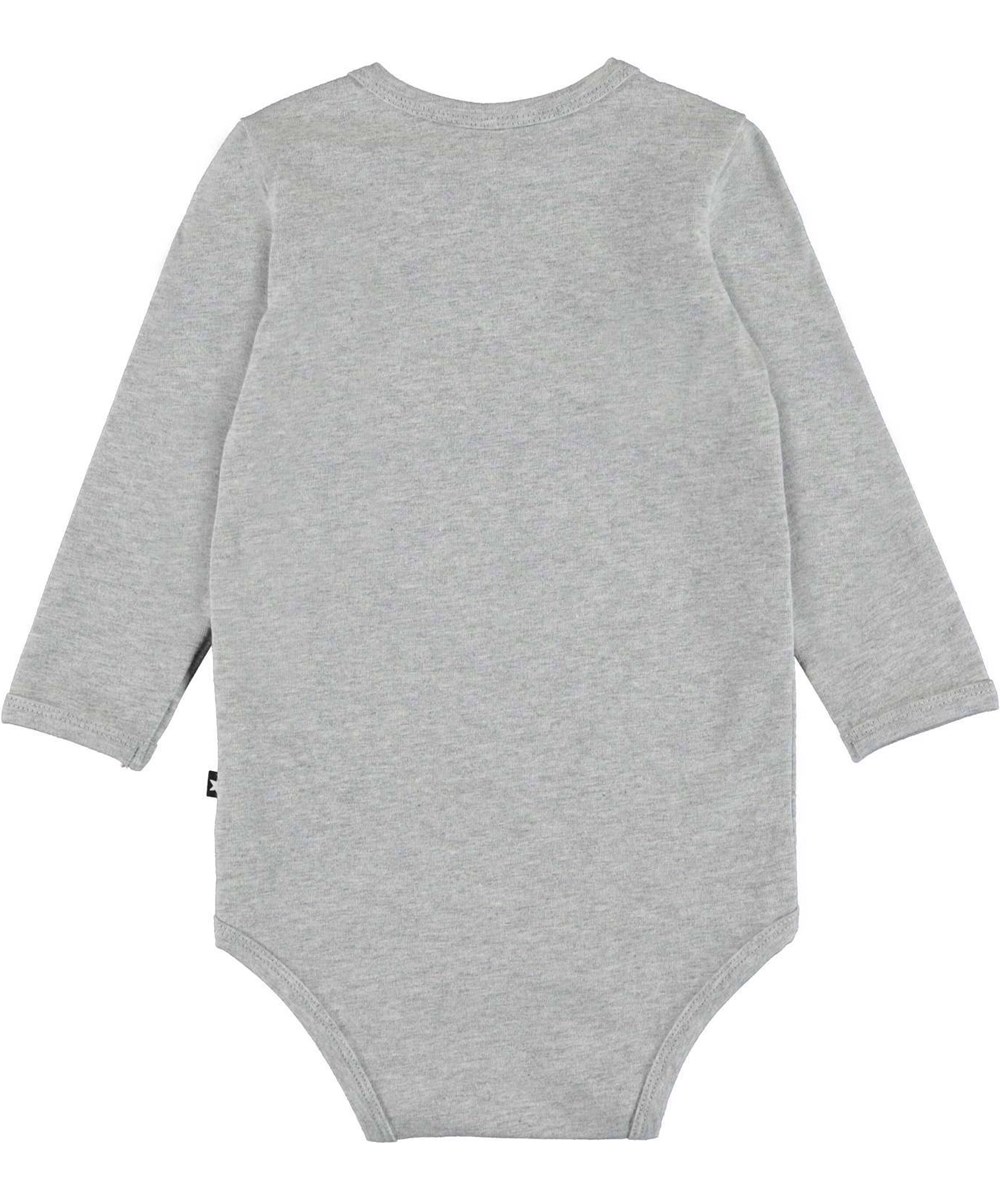 Foss - Puppy Mates - Grey organic bodysuit puppies