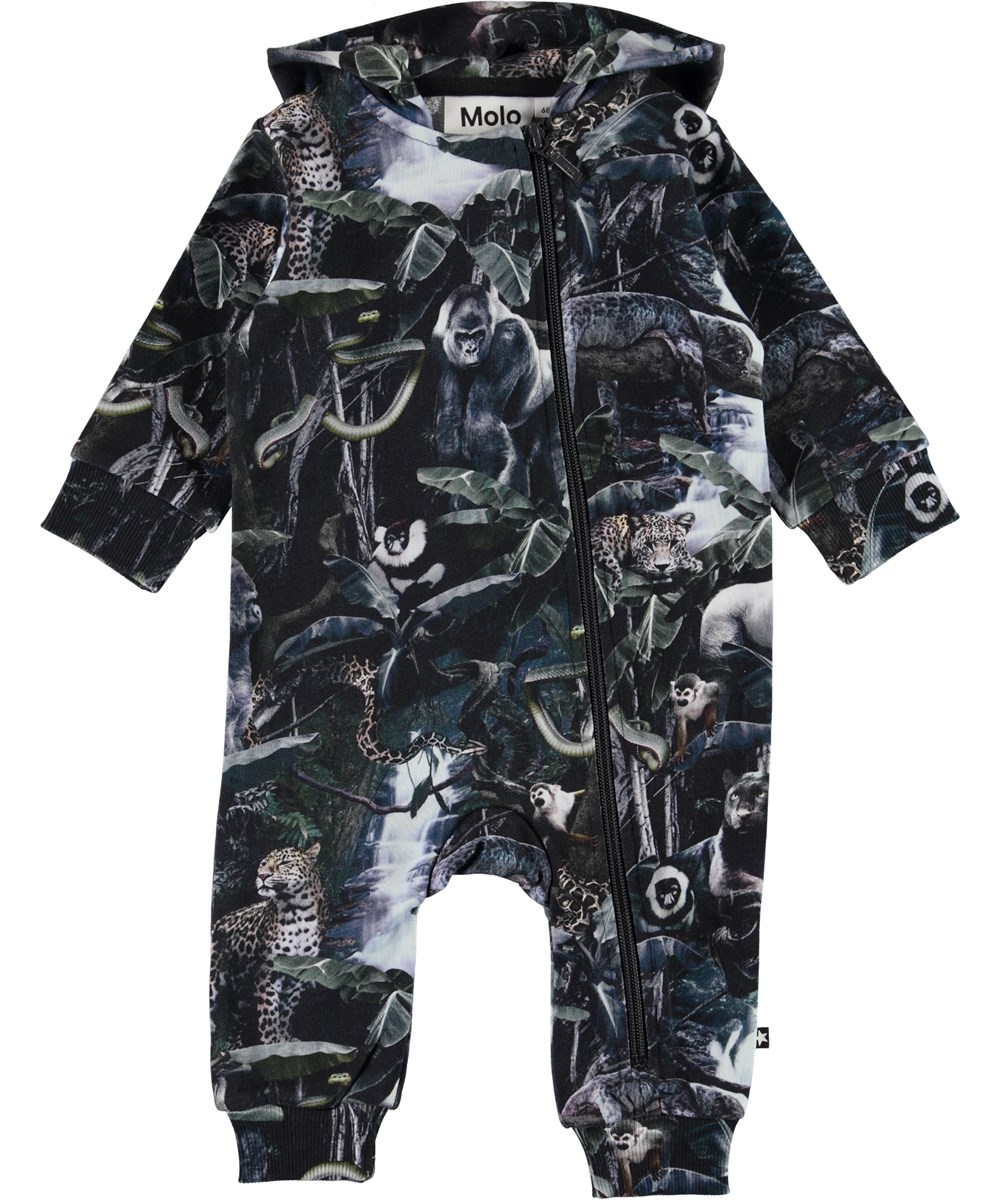 Fowo - Moonlit Jungle - Organic romper with animals