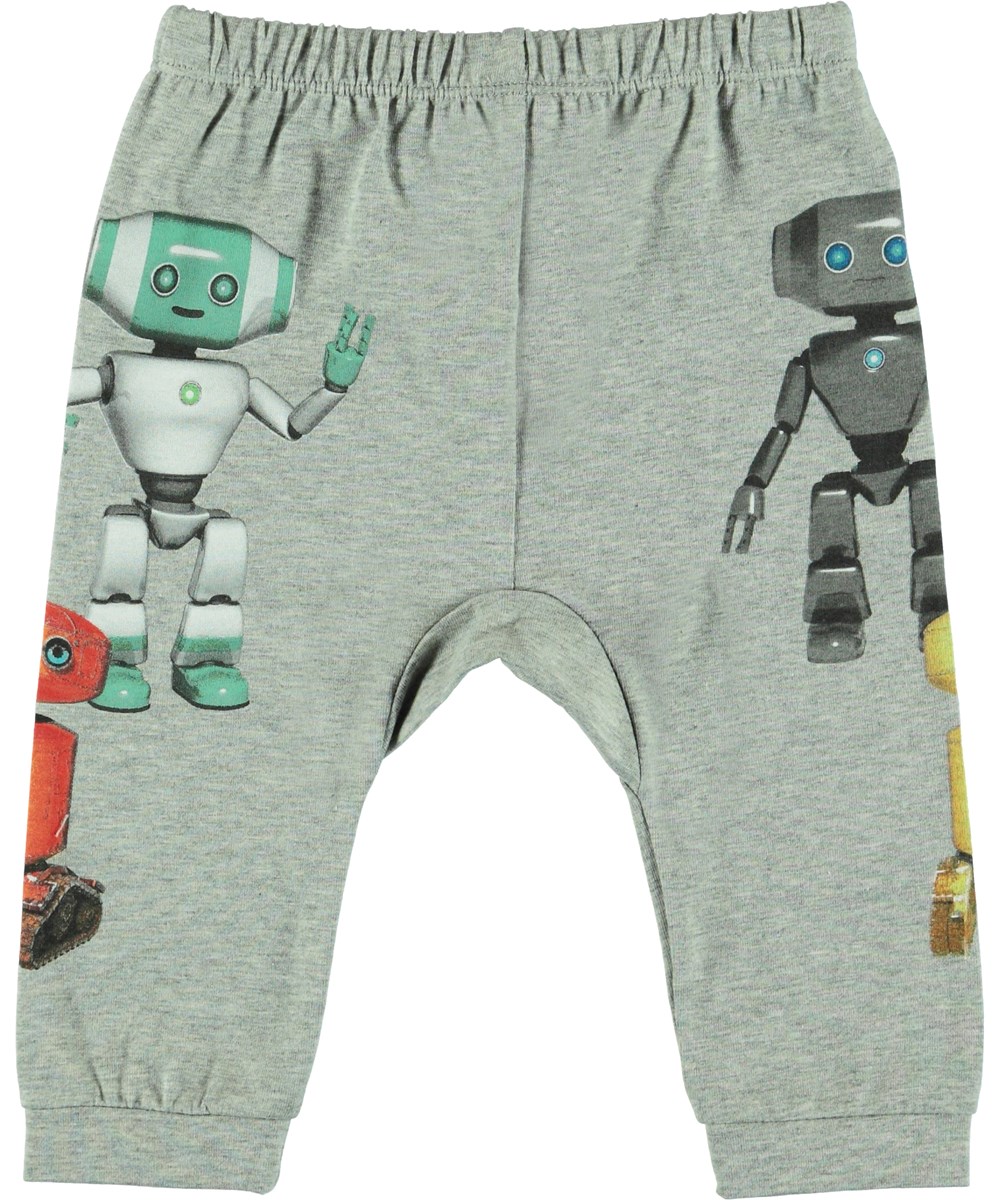 Sabbe - Grey Melange - Light grey baby trousers.