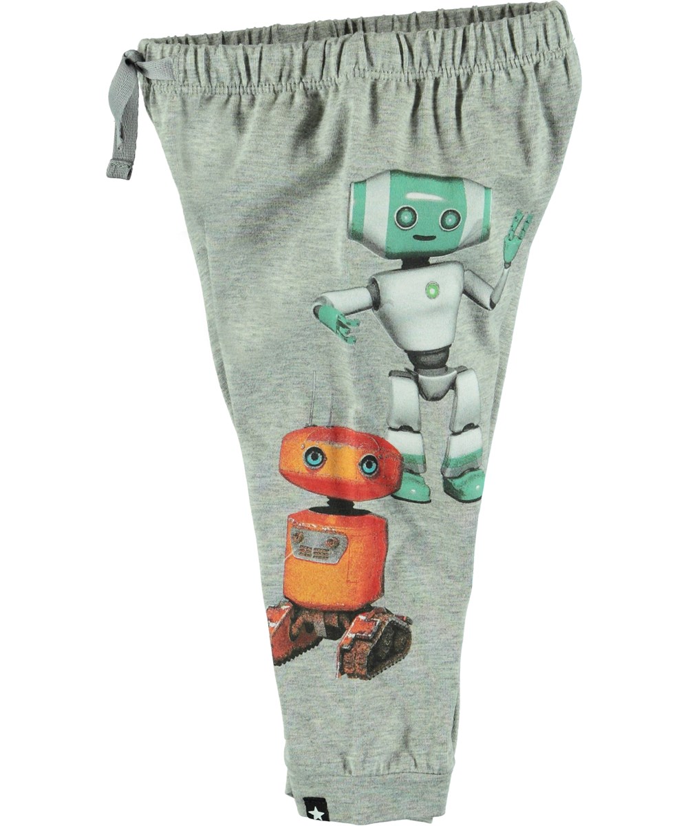 Sabbe - Grey Melange - Light grey baby trousers.
