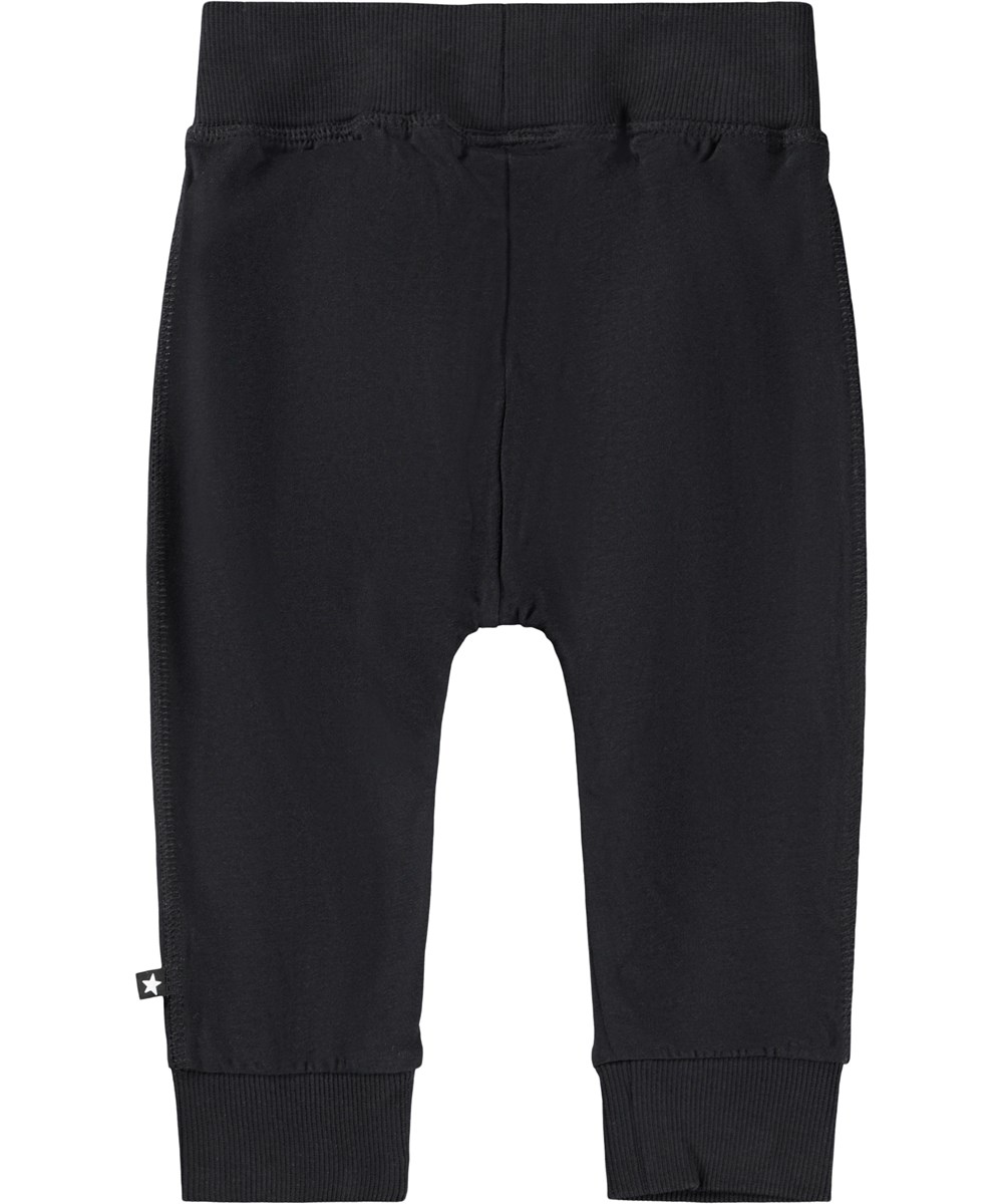 Sammy - Black - Black organic unisex baby trousers