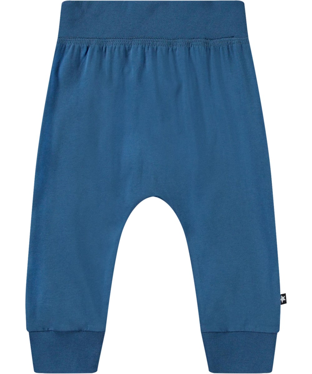 Sammy - Lagoa - Blue baby pants in organic cotton