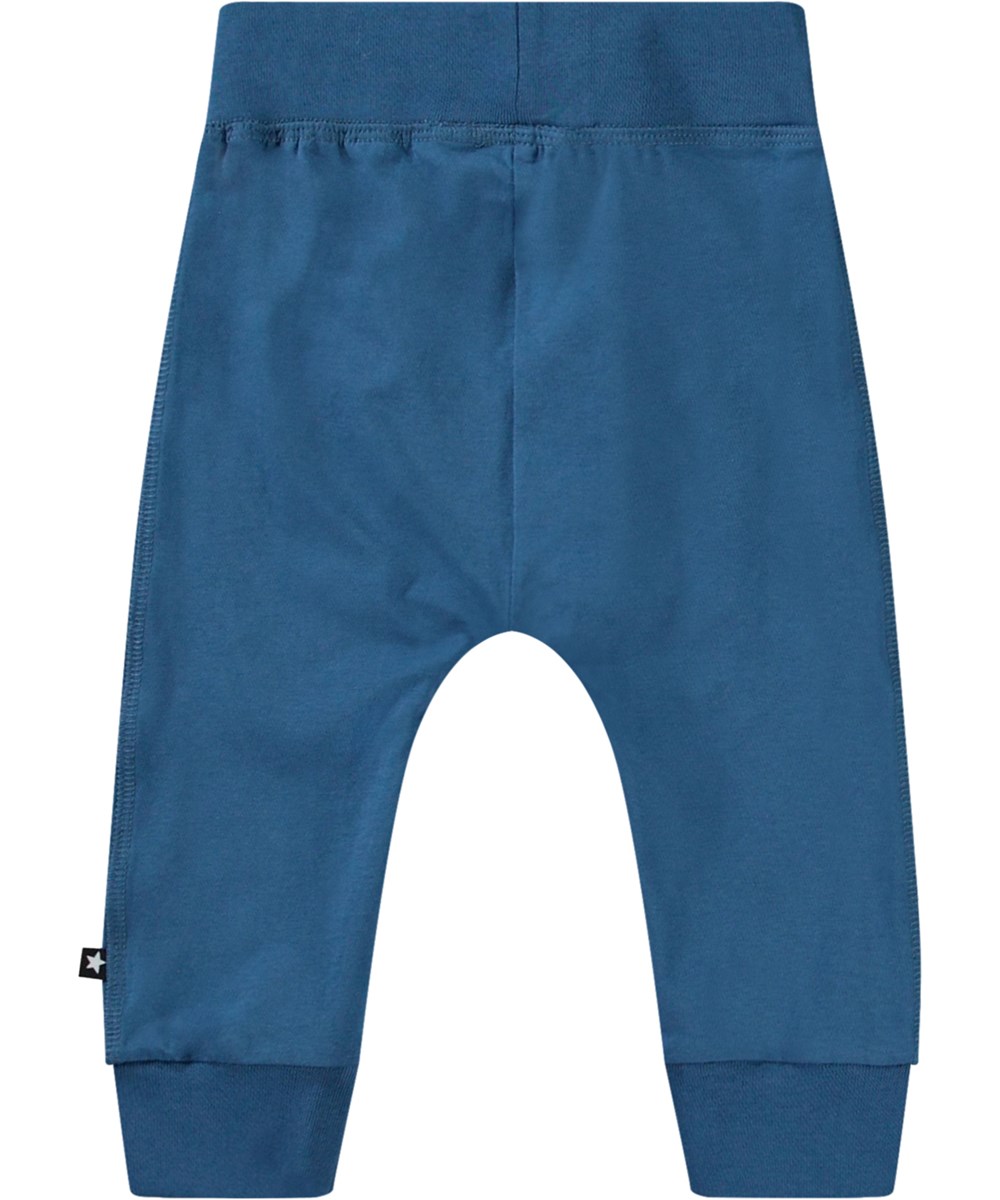 Sammy - Lagoa - Blue baby pants in organic cotton