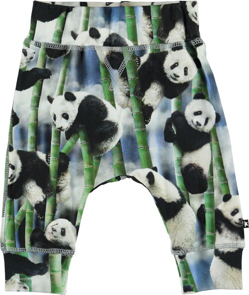 Sammy Panda Organic baby trousers with pandas Molo