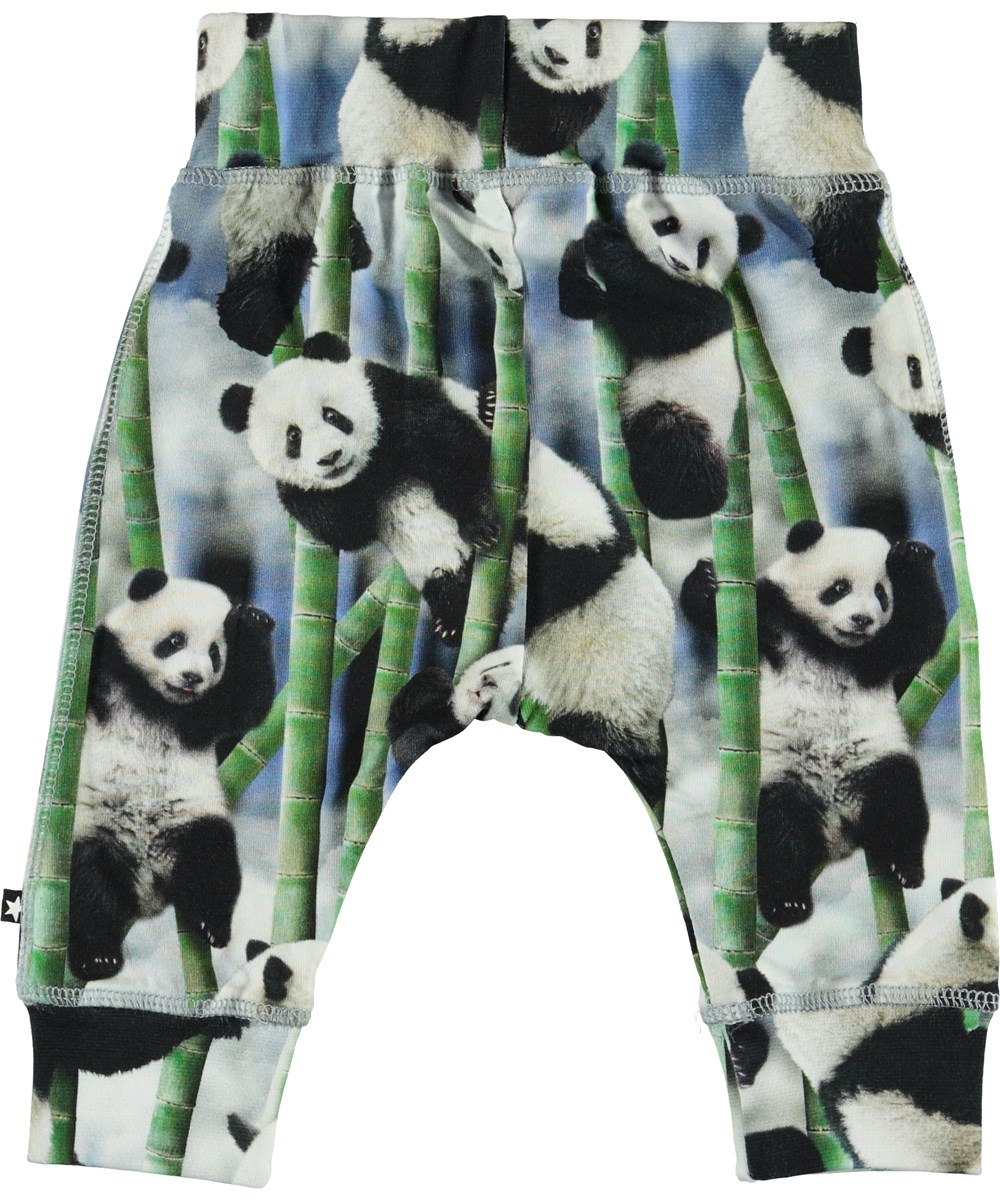 Sammy - Panda - Organic baby trousers with pandas