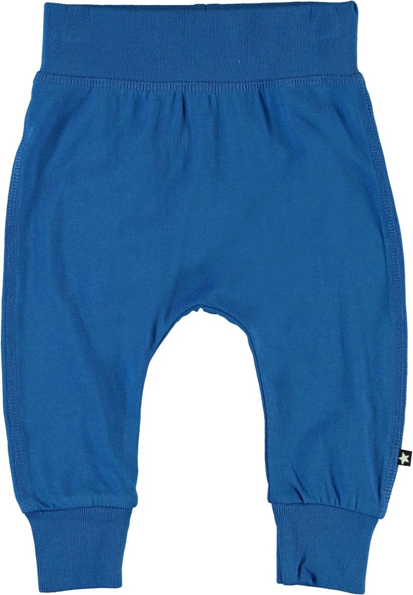 Sammy - Cobalt - Blue organic baby trousers 