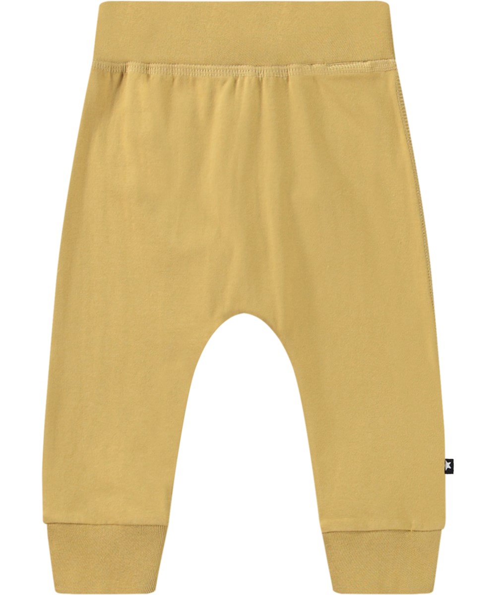 Sammy - Suede - Light brown baby pants in organic cotton