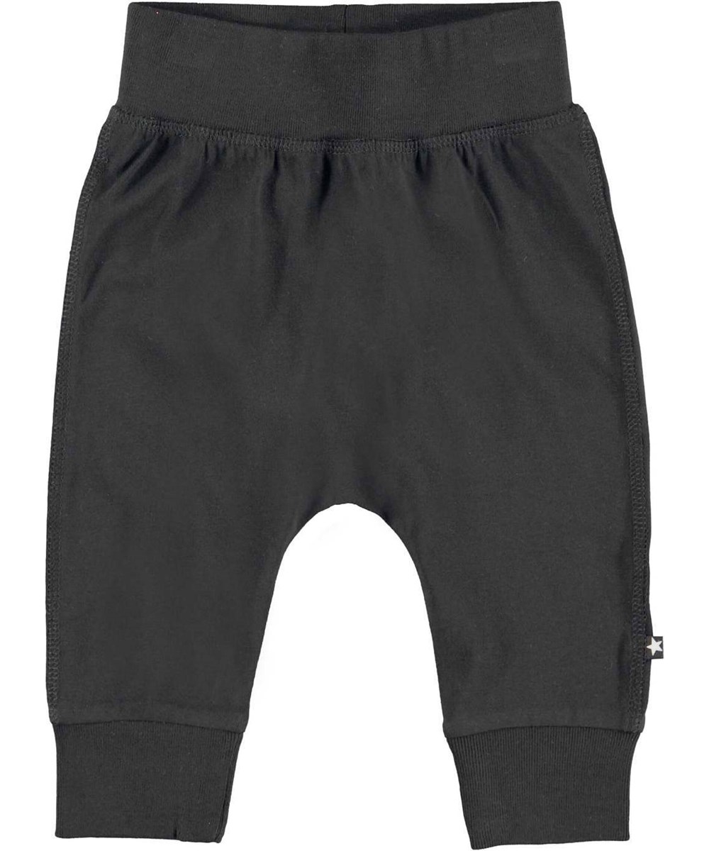Sammy - Black - Soft black baby trousers organic 