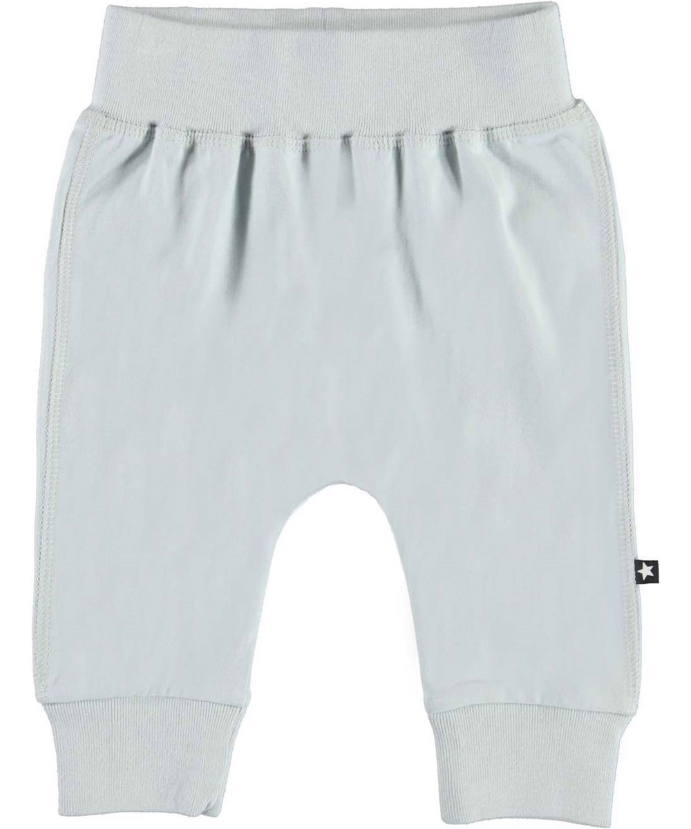 Sammy - Pearled Blue - Soft light blue/grey baby trousers organic