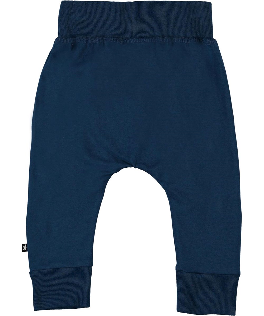 Sammy - Sea - Blue organic baby trousers