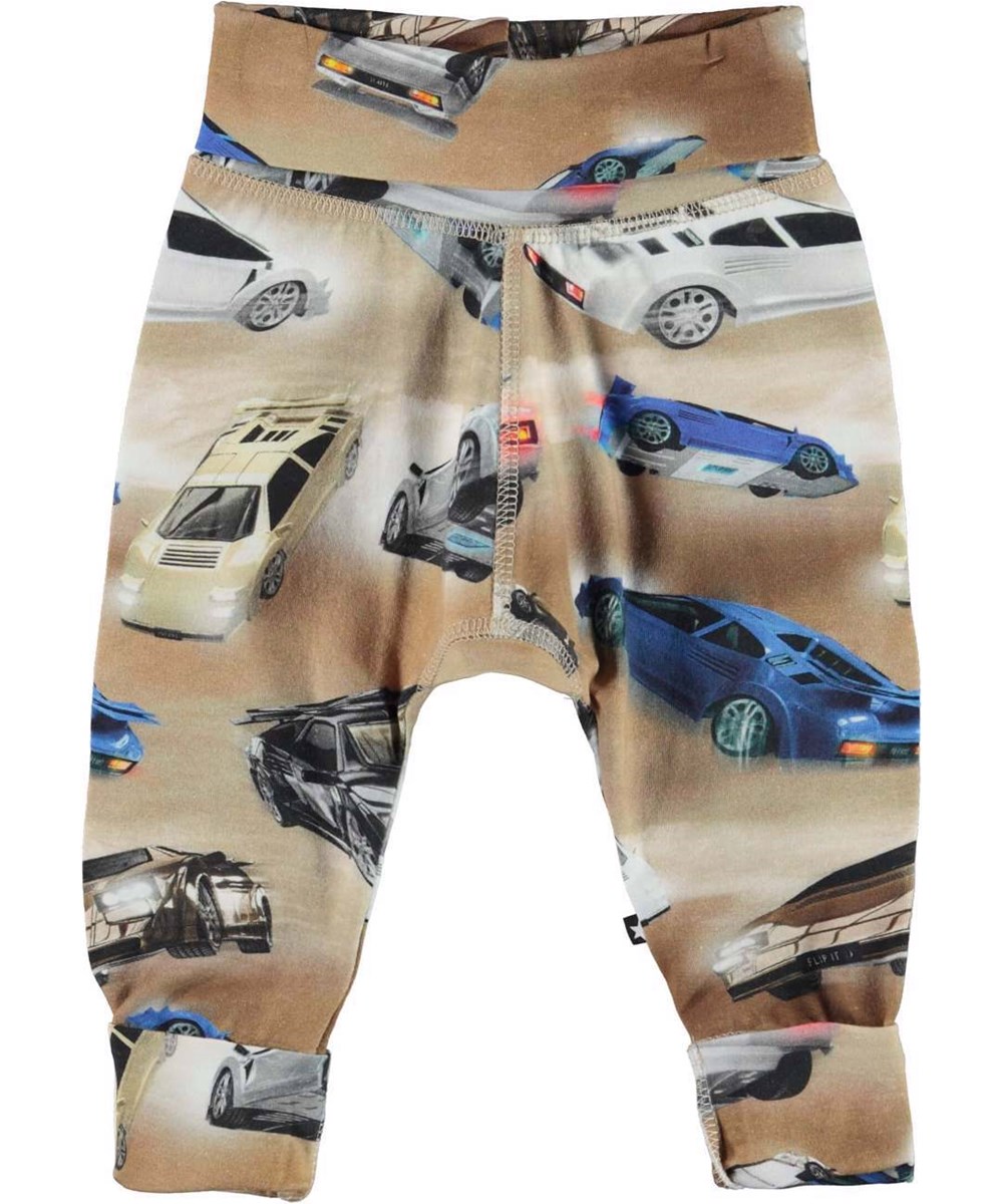 San - Air Rider Baby - Organic baby trousers with race cars 