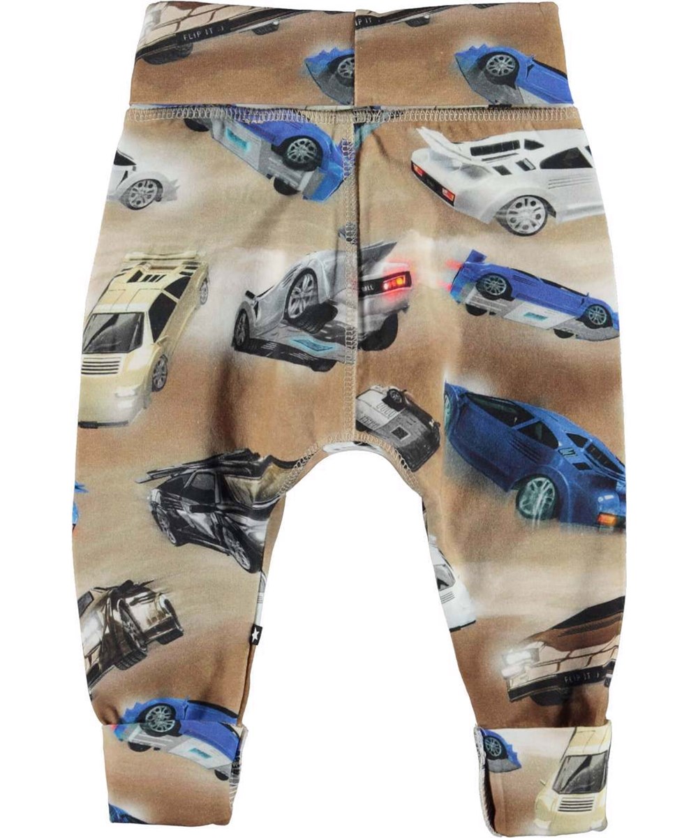 San - Air Rider Baby - Organic baby trousers with race cars 