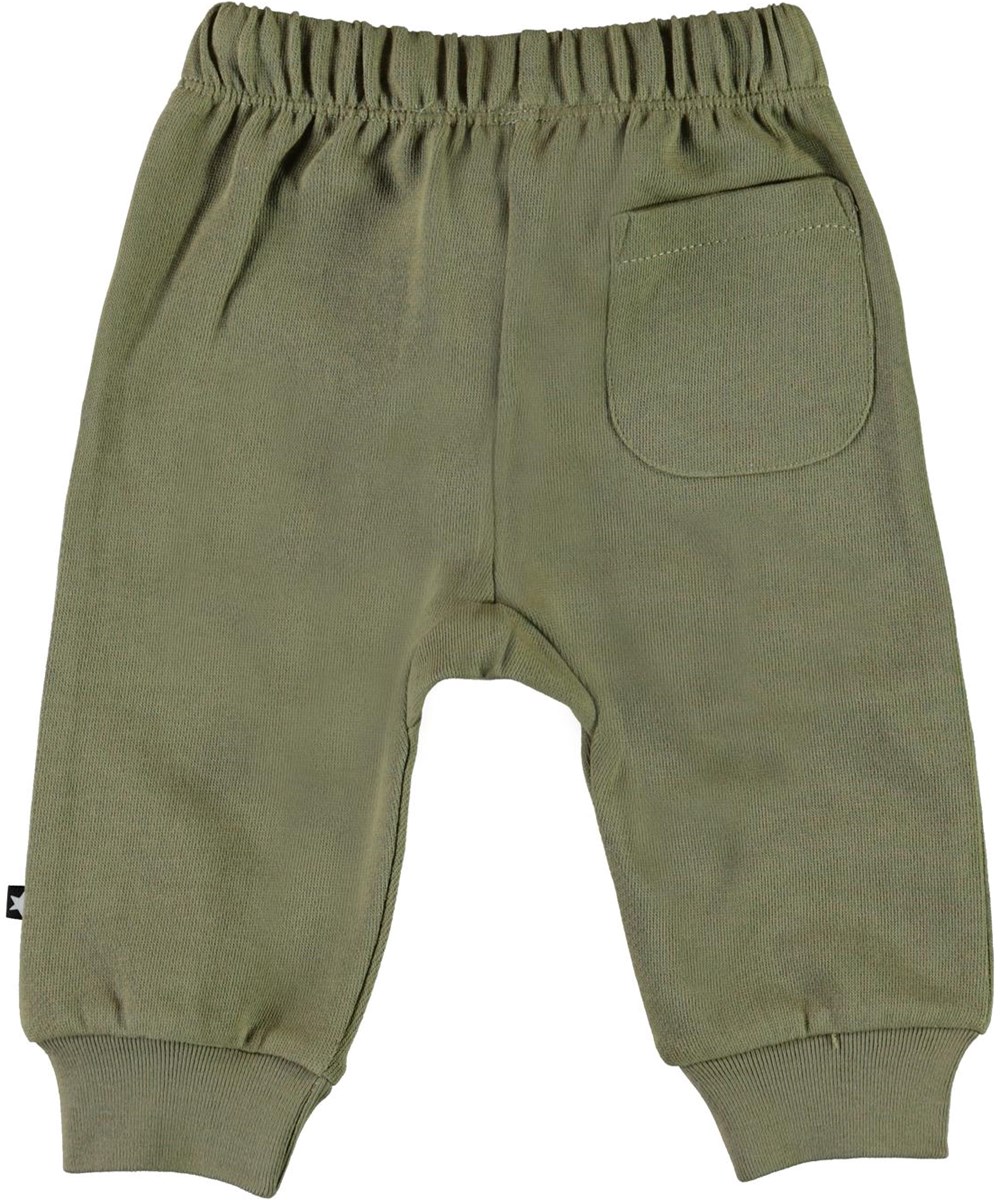 Simme - Khaki Green - Khaki green organic baby trousers 